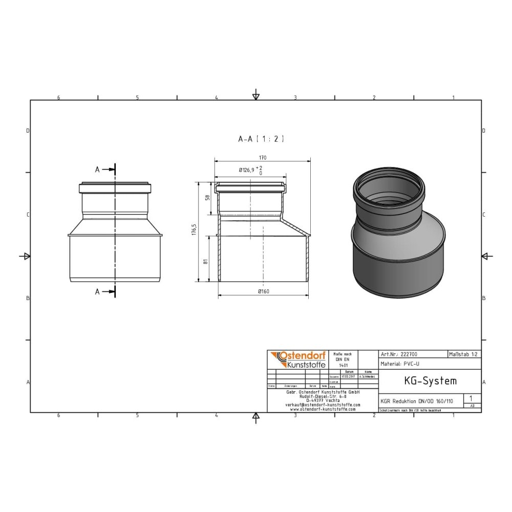 KGR Reduktion DN/OD 160/110