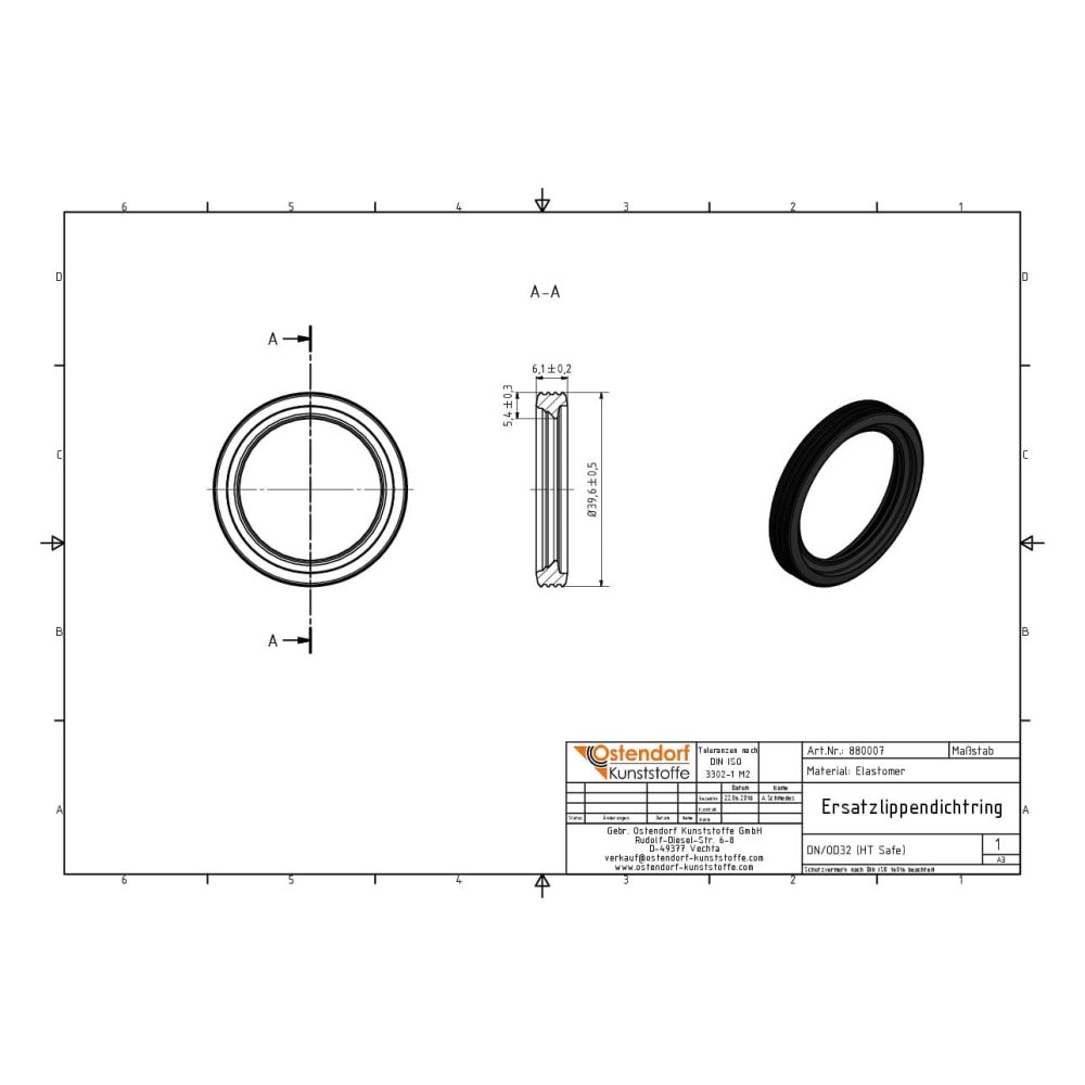 Ersatzlippendichtring DN/OD 32 (HT Safe)