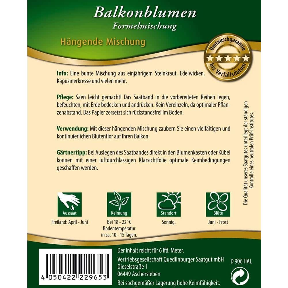 Saatband Balkonblumen, hängende Mischung