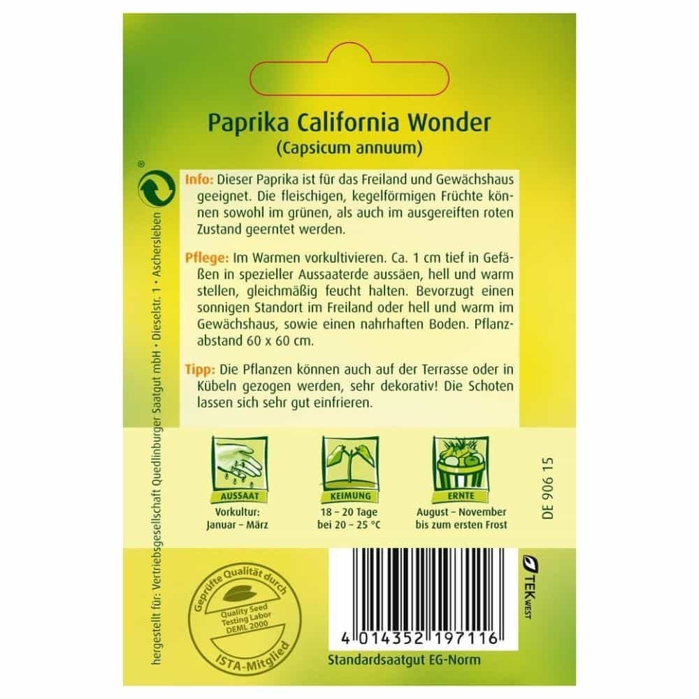 Paprika, California Wonder