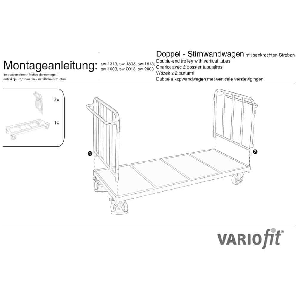 Streben Doppel-Stirnwandwagen 500 kg Typ S (TG)