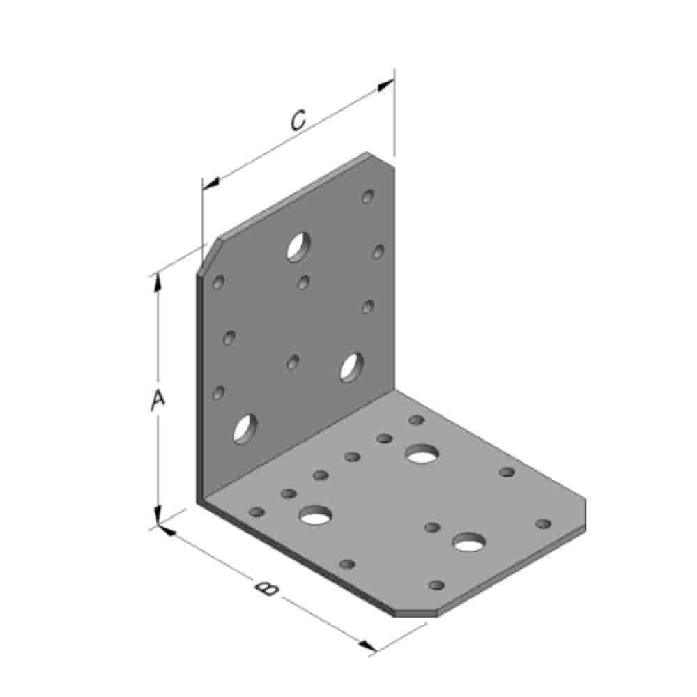 Winkelverbinder 103 x 103 x 90 x 3 mm ohne Rippe