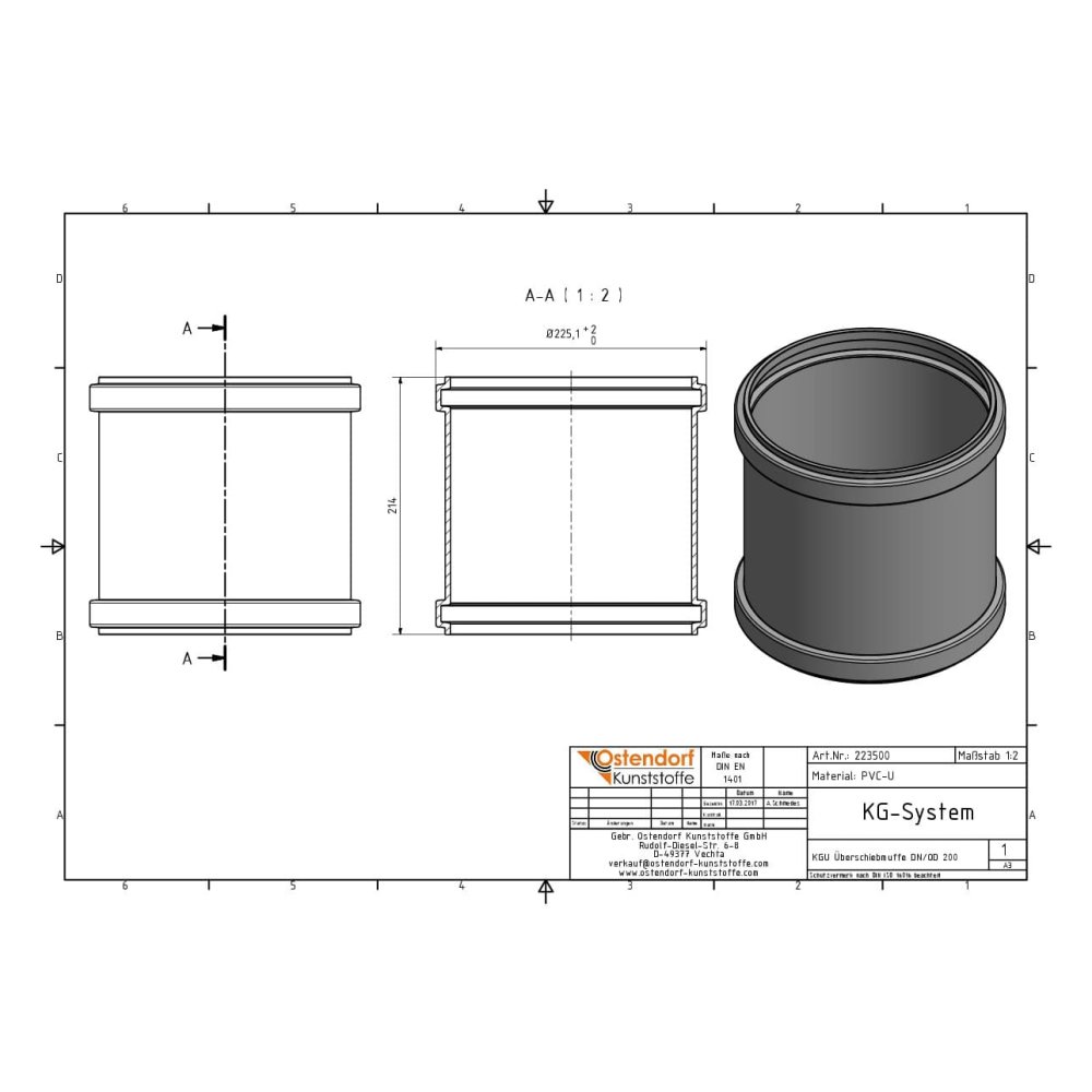 KGU Überschiebmuffe  DN/OD 200