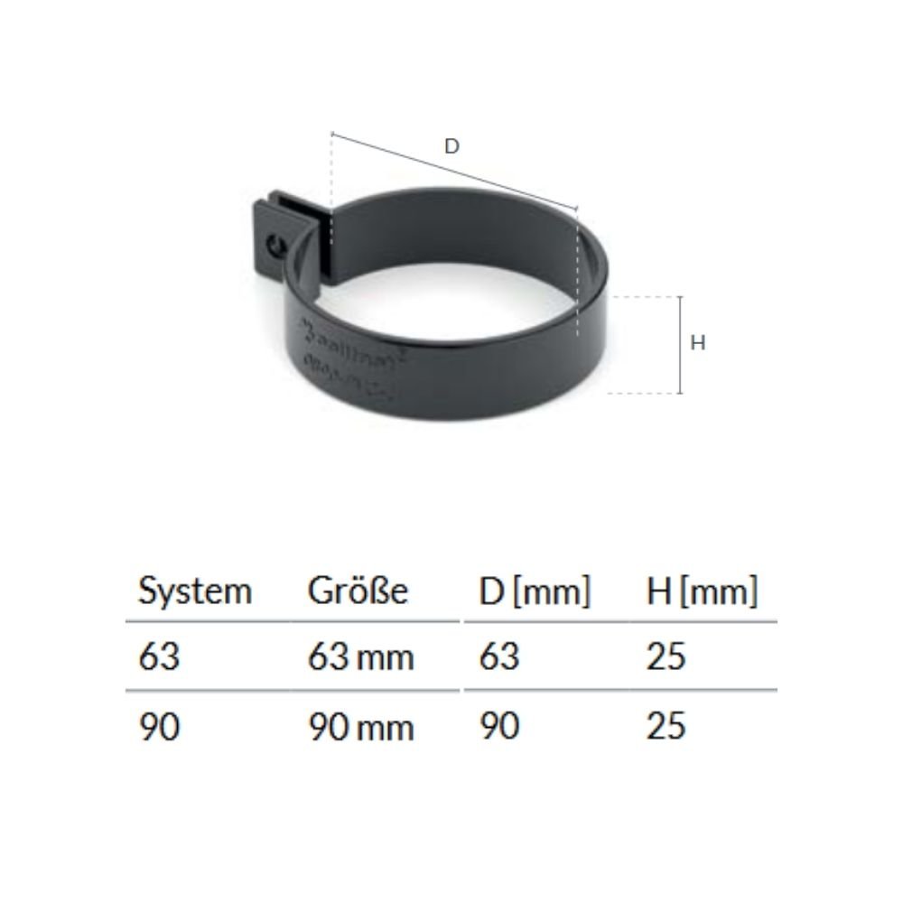 Bügel (PVC) graphit System 63