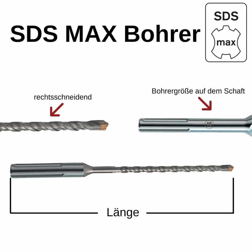 Hammerbohrer für SDS-MAX 4-Schneider Ø 38,0mm x 520mm Länge