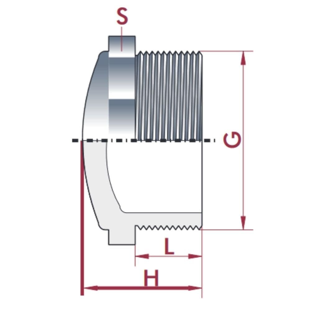 PVC - U Stopfen AG 1/2" PN10