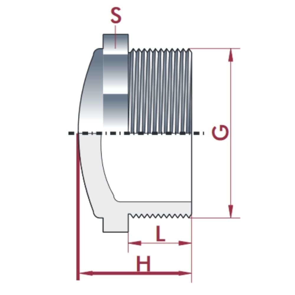 PVC-U Stopfen AG 1 1/4" PN10