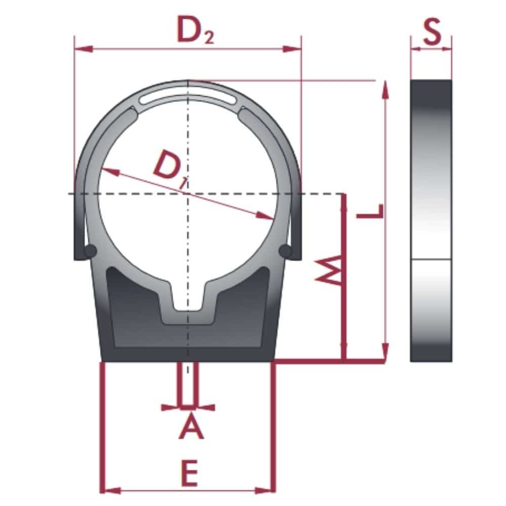 PVC-U Rohrklemme m.Bügel 50 mm