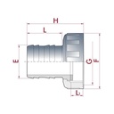 PVC Schlauchtülle mit Überwurfmutter ¾" IG x 20 mm-0