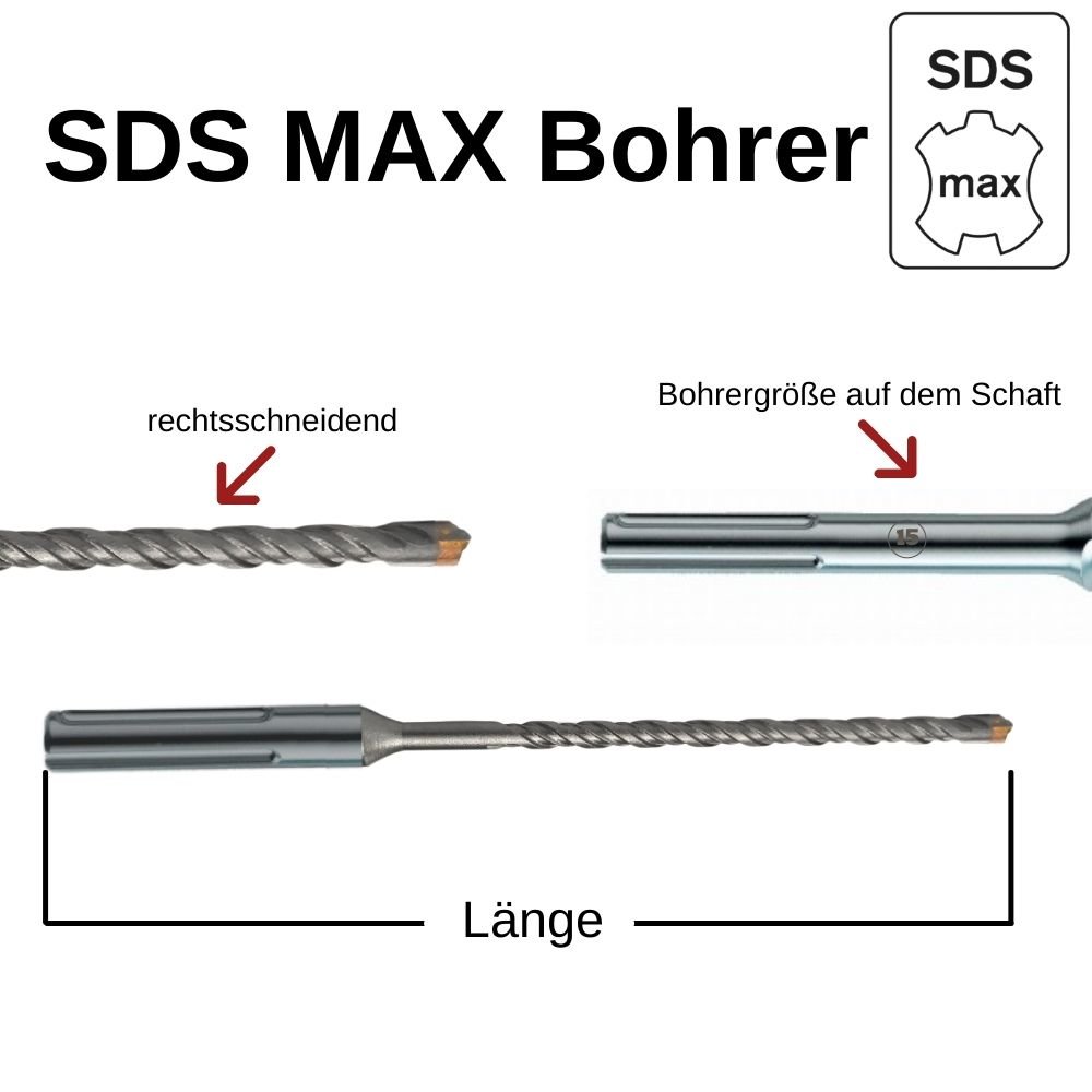 Hammerbohrer für SDS-MAX 4-Schneider Ø 25,0mm x 520mm Länge-0