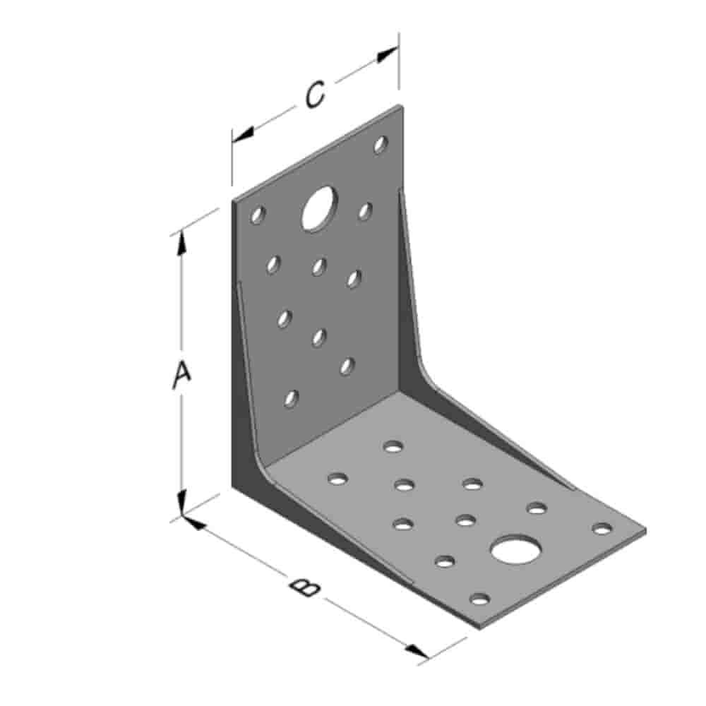 Winkelverbinder 89 x 89 x 60 x 1,5 mm mit Rippe-0