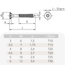 Spanplattenschrauben 3,5 x 40 mm 1000 Stück mit I-Stern, Senkkopf, Teilgewinde und Fräsrippen unter dem Kopf-0