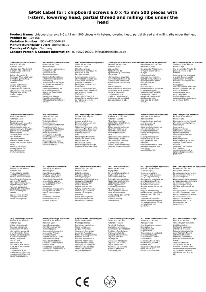 Spanplattenschrauben 6,0 x 45 mm 500 Stück mit I-Stern, Senkkopf, Teilgewinde und Fräsrippen unter dem Kopf-1