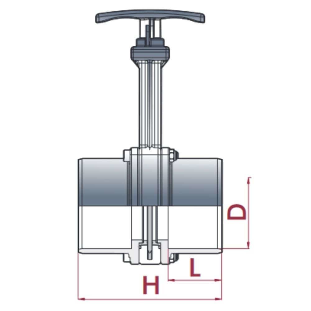 Zugschieber 90 x 90 Klebemuffe beidseitig-0