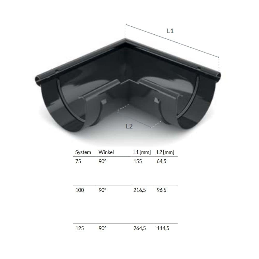 Eckstück Aussen 90° braun System 75-0