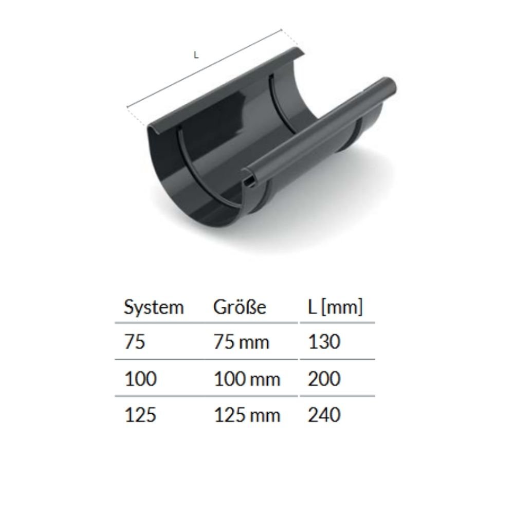 Rinnenverbindung braun System 125-0