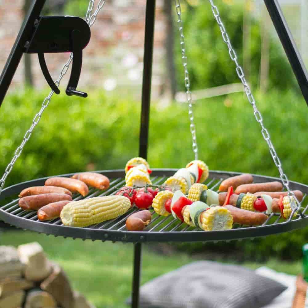 Schwenkgrill 180 cm + Grillrost aus Edelstahl 60 cm + Kurbel-1