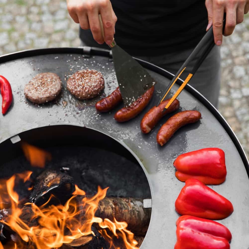 Grillplatte aus Naturstahl für Feuerschale 82 cm-1