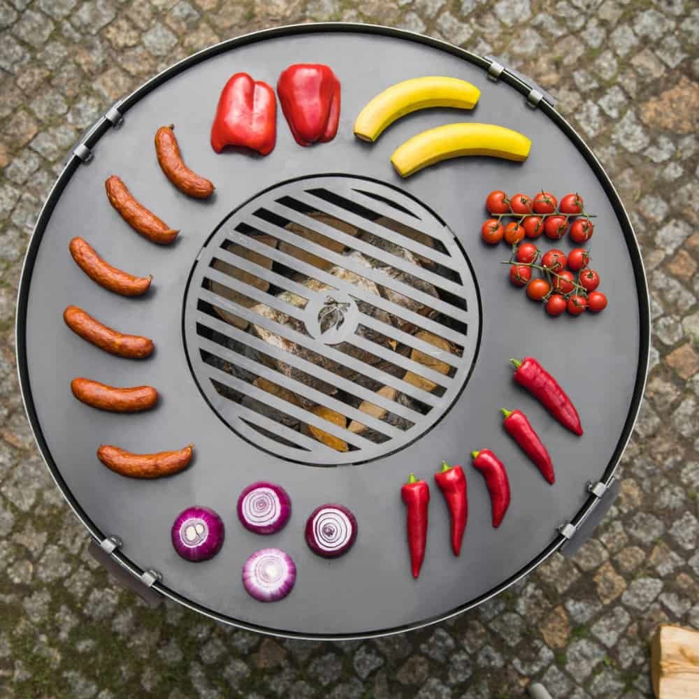 Grillplatte aus Naturstahl für Feuerschale 102 cm + Grillrost 50 cm-0