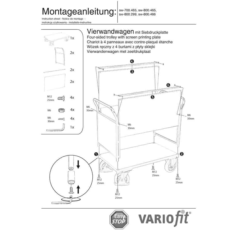 Vierwandwagen 1000 kg Typ L + EasySTOP-0