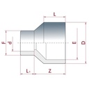 PVC-U Reduktion lang 40-32mm x 20 mm PN16-0