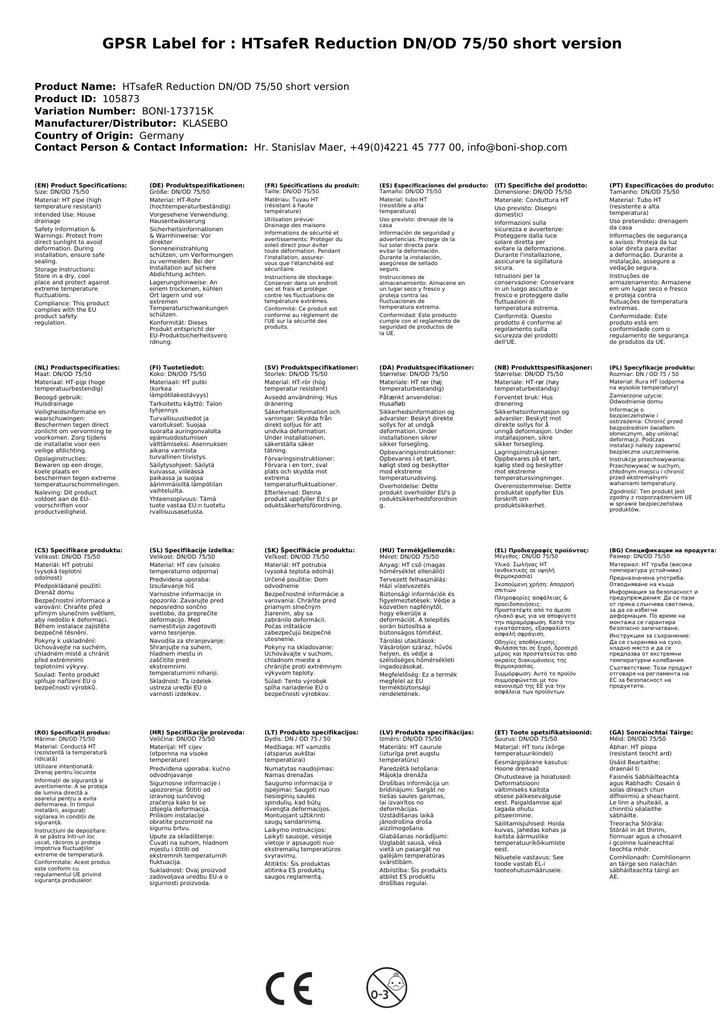 HTsafeR Reduktion DN/OD 75/50 kurze Ausführung-2