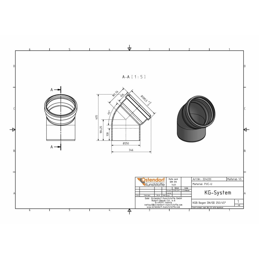 KGB Bogen DN/OD 250   45 Grad-1