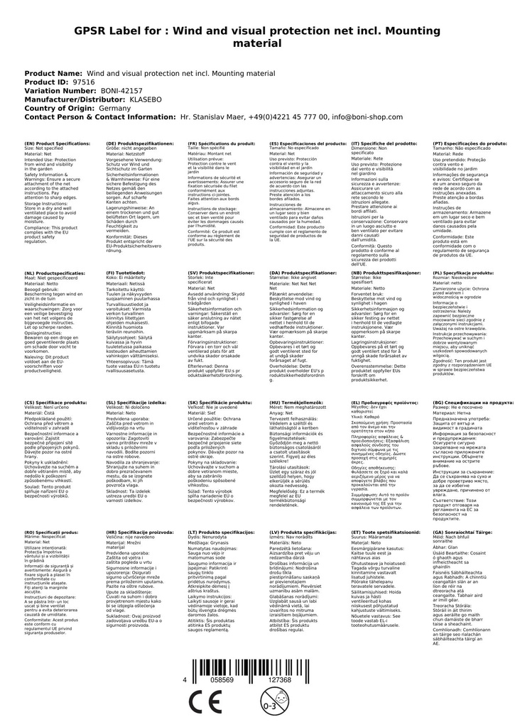 Wind- u. Sichtschutznetz inkl. Befestigungsmaterial-3