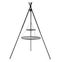 Schwenkgrill „TIPI“ 210 cm + Doppelrost 70cm und 40 cm aus Naturstahl