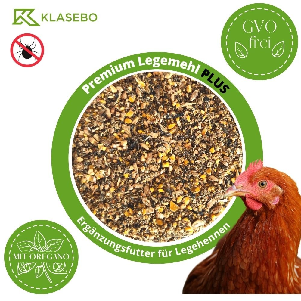 Hühnerfutter 25 kg Premium Legemehl PLUS mit Oregano - Geflügelfutter für Hühner, Gänse, Enten