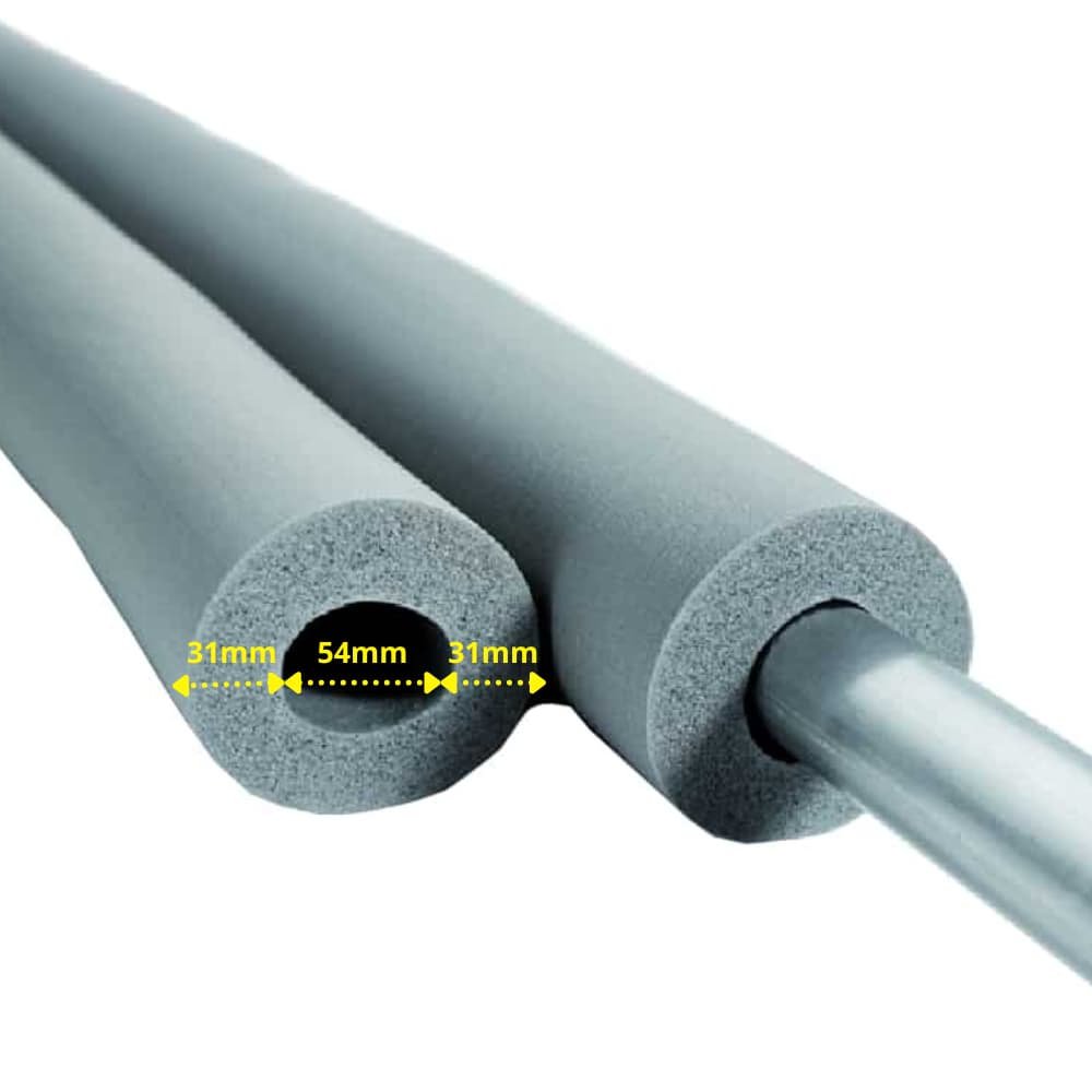 INSUL-TUBE® H PLUS Kautschuk 2m Rohrisolierung Ø 54 mm x 30 mm Dämmung 50% GEG