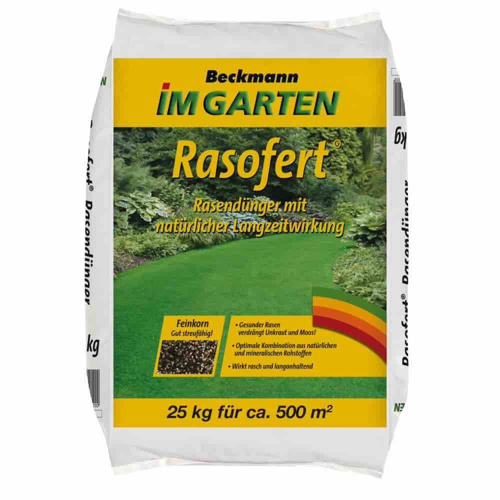 Rasendünger Rasofert 25kg organisch mineralisch 12+3+5 für ca. 500m²