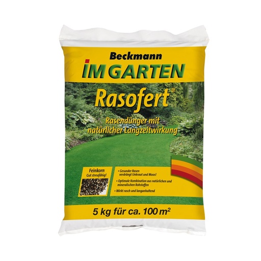 [BONI-10100D] 5 kg Rasendünger Beckmann Rasofert®, organisch-mineralischer für ca. 100 m²