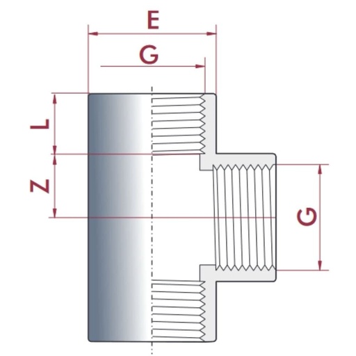 [BONI-01802K] PVC-U T-Stück IG 1/2" PN10