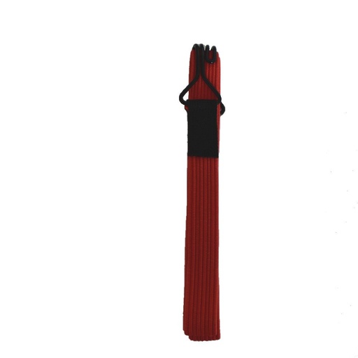 [BONI-42095-04] Flaches elastisches Band mit 2 extra starken Doppelhaken 150 cm Rot