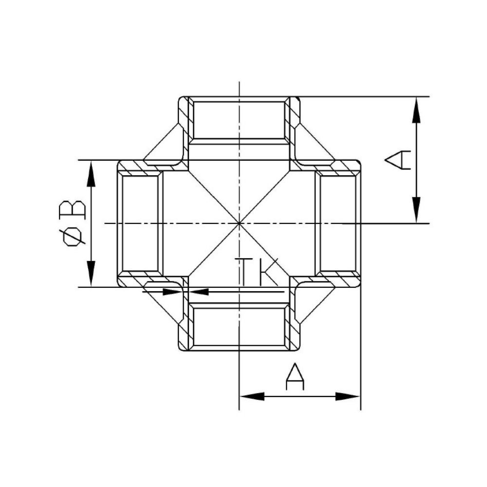 Gewindefitting Edelstahl Kreuzstück 90° 1/4" IG-1