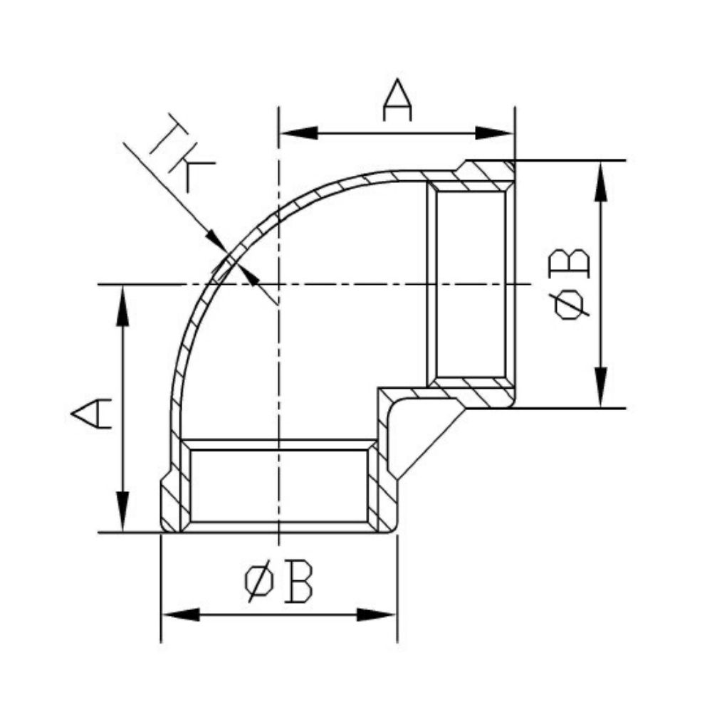 Gewindefitting Edelstahl Winkel 90° 1" IG-1