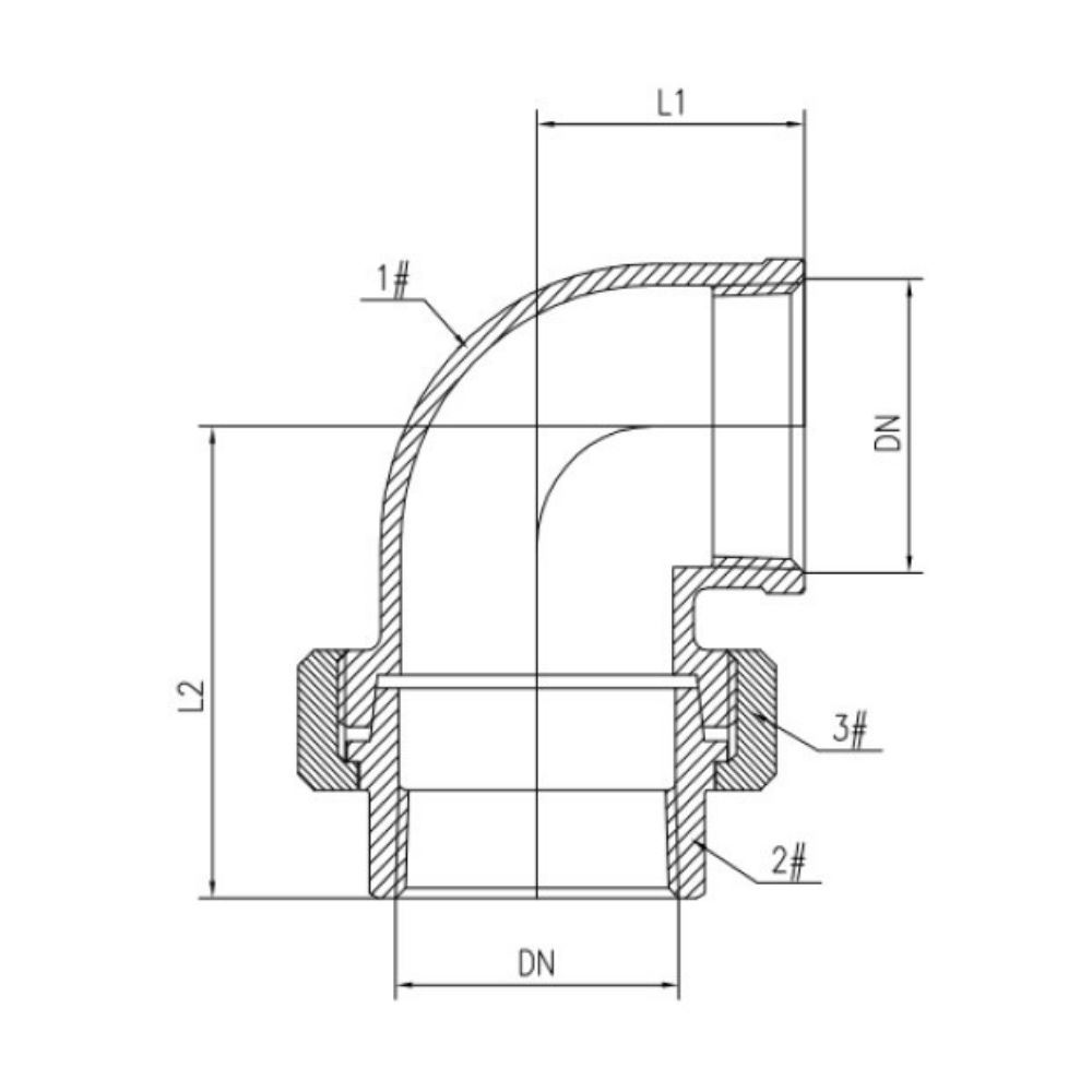 Gewindefitting Edelstahl Winkelverschraubung 90° 1 1/2" IG Typ konisch-1